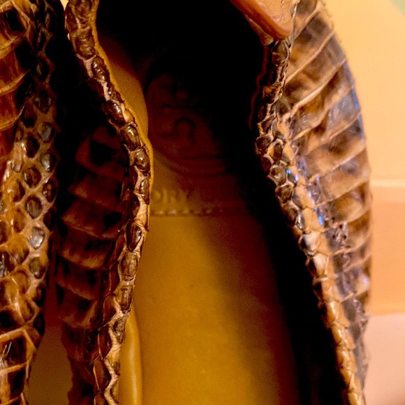Tory Burch Python Snake Logo Flats - Picture 8 of 16